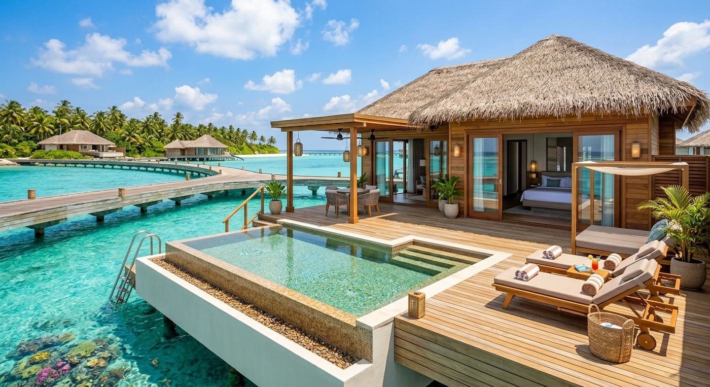 Overwater bungalow with private plunge pool, Maldives